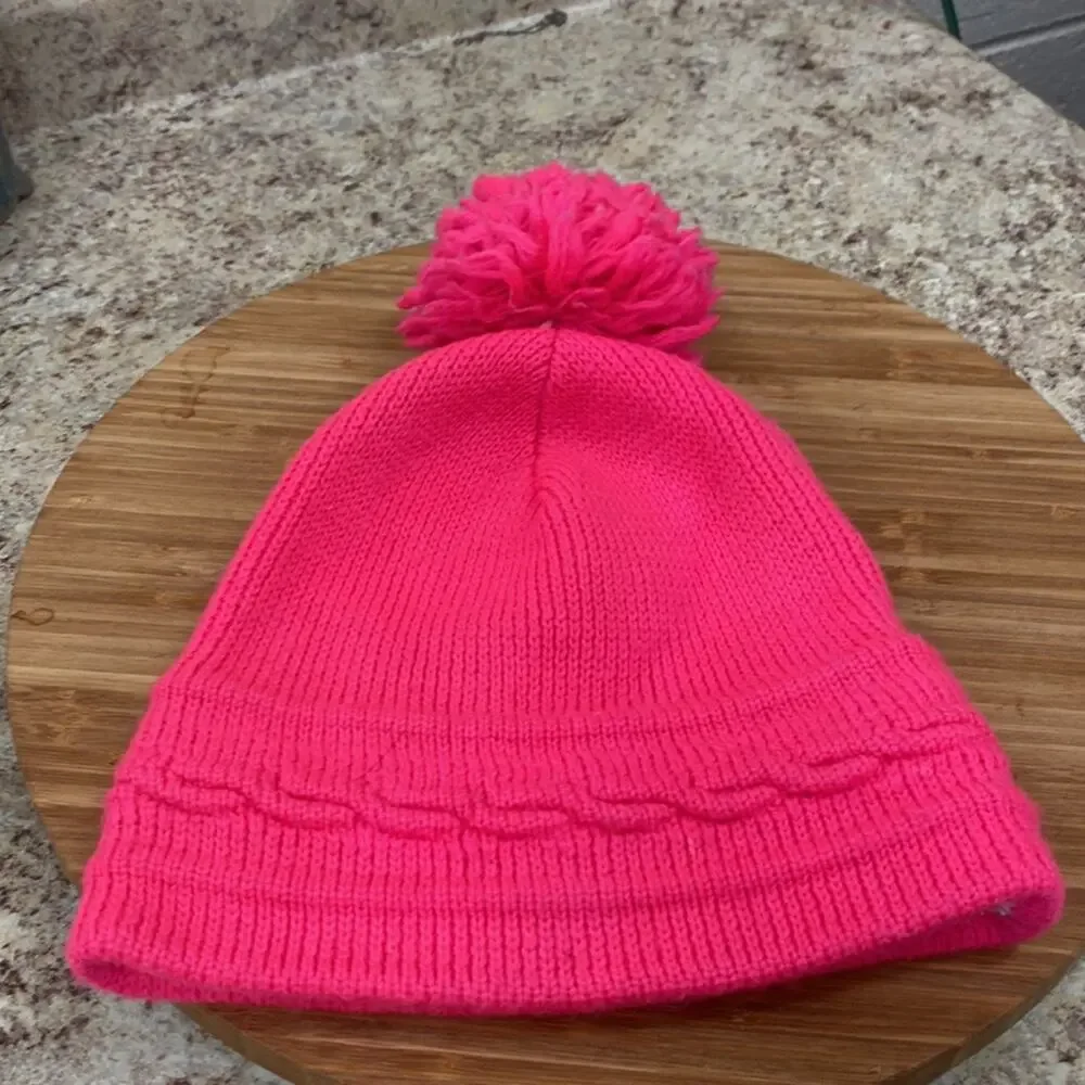 Wigwam Pom pink beanie vintage 100% wool hat - Picture 4 of 5